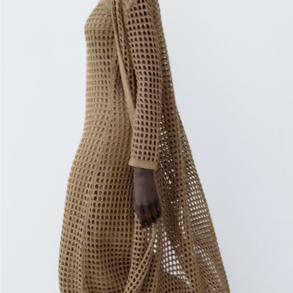 Zara metallic thread long knit jacket and dress set - Picture 2 of 6